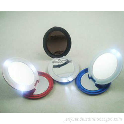 Dual sided oval shaped LED makeup mirror with 5pcs led lights